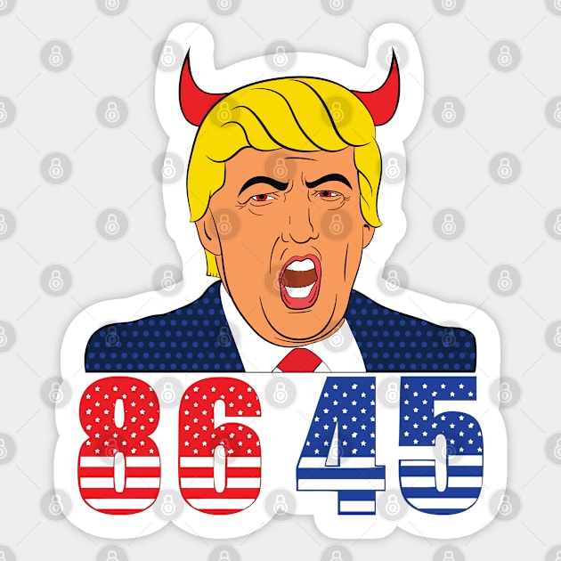 86 45 Impeach Trump 8645 Pro America Anti Trump USA 2020 Sticker by CoolFactorMerch